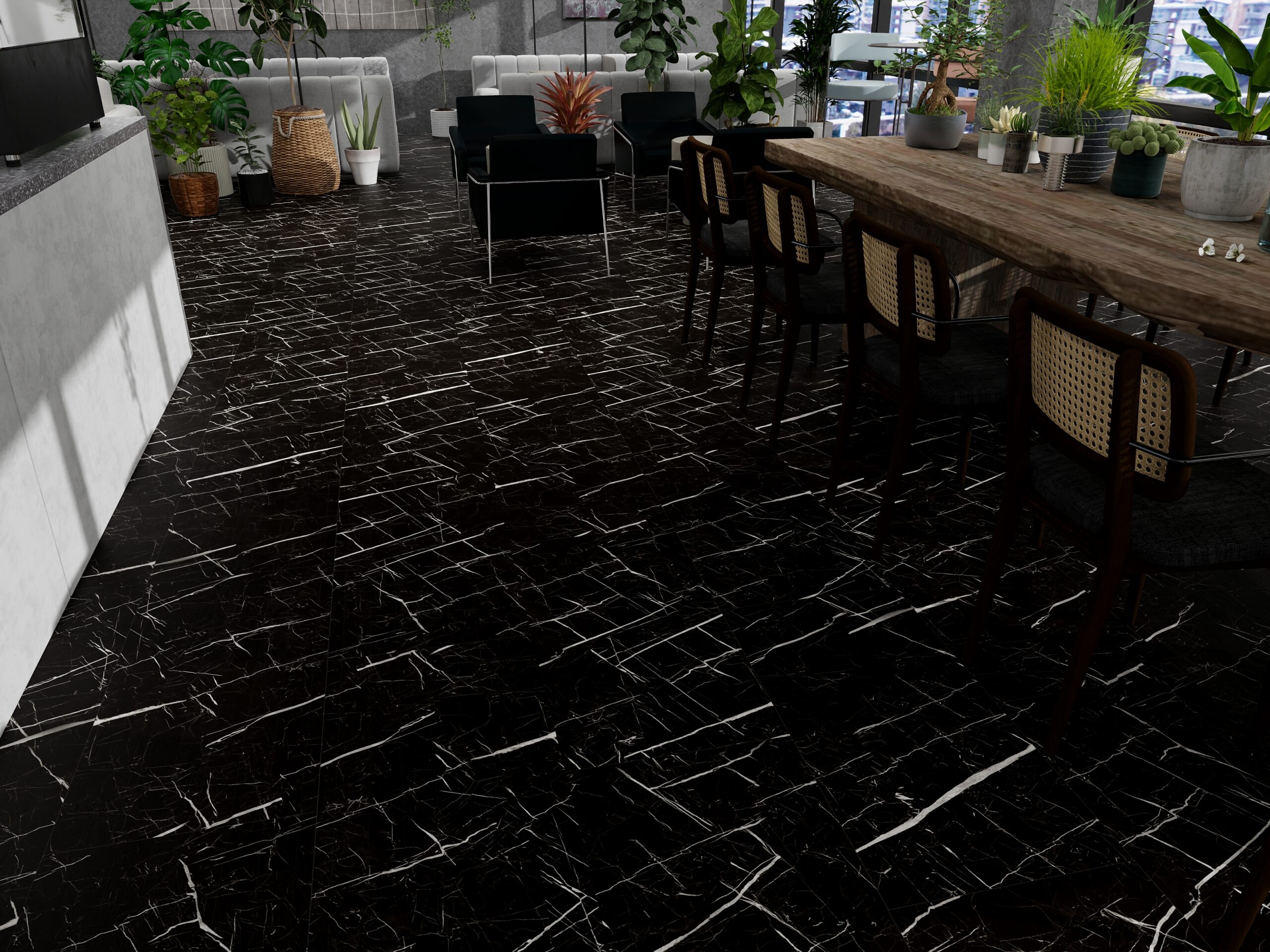Nero Marquina SF-103G Glu Pro Stone-Look LVT Wholesale NYC - Woodcraft